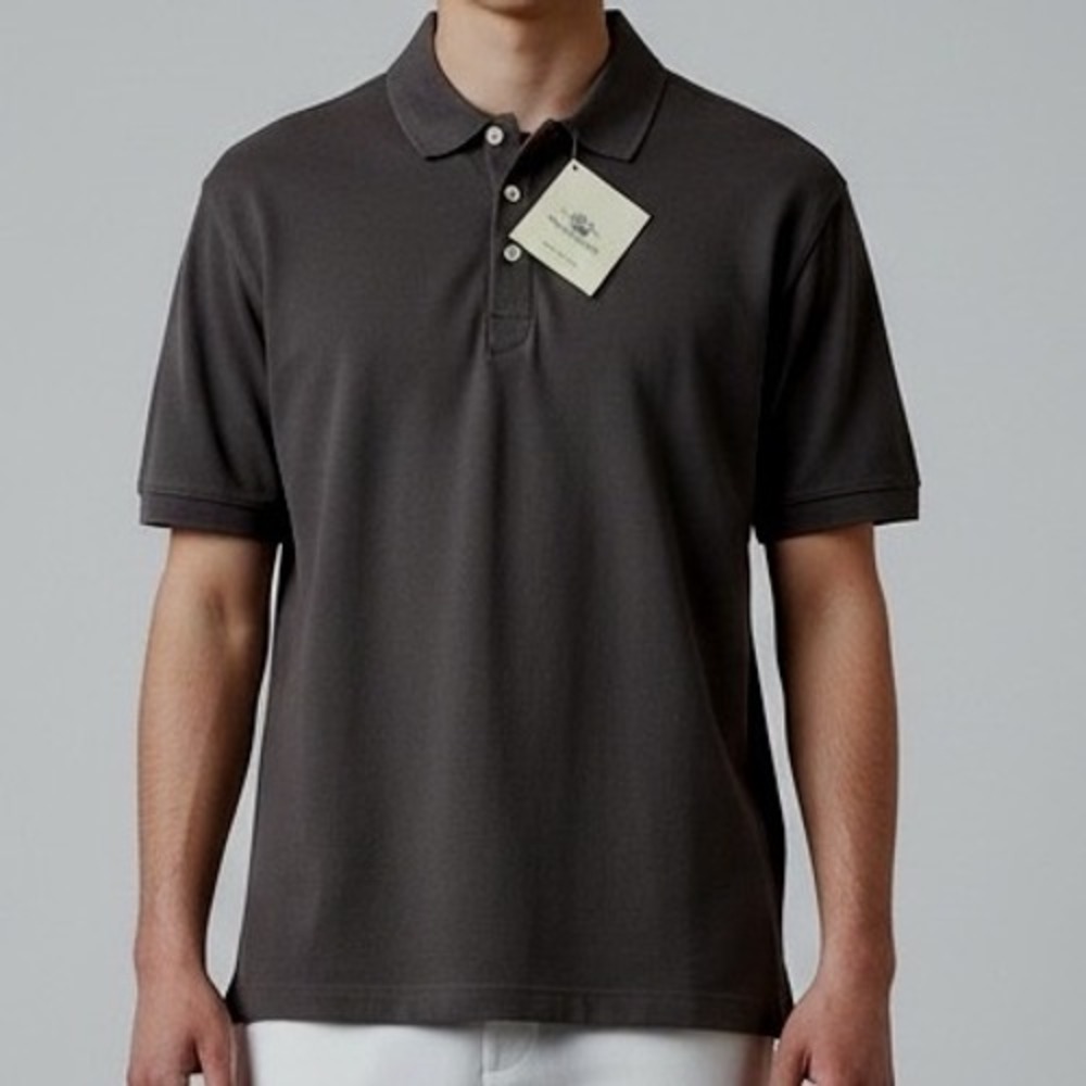 Chestnut Hill Performance Mens Large Brown Cotton Pique Polo Shirt biz casual